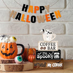 Ghost Halloween Tiered Tray Decor Set (Ghost Coffee Cup)