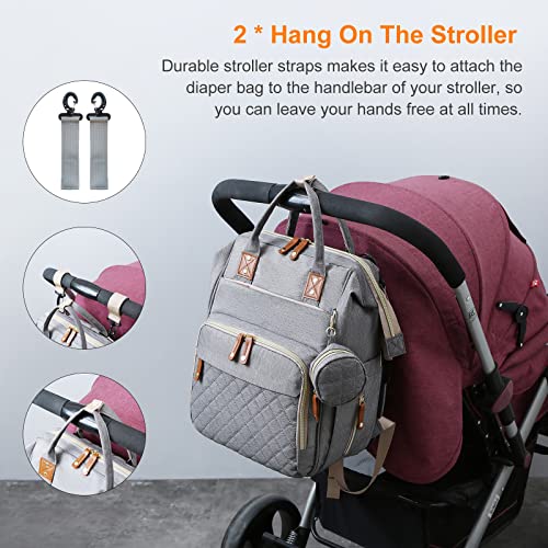 Diaper Bag with Changing Station (Grey)