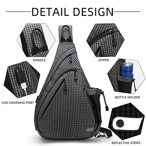 Water Proof Sling bag (Grey Grid)