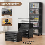 320Qt Stackable Storage Bins with Lid (Black / 80QT-4Pack)