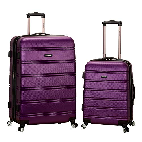 Melbourne Hardside 2 Piece Expandable Spinner Wheel Luggage Set (Purple / 2 Piece (20"/28"))