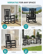 Oversized Outdoor Rocking Chair Set of 4 (Black / 4 Packs)