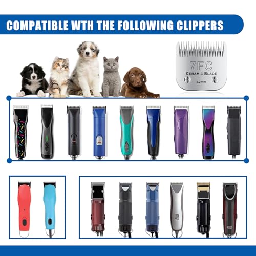 7FC# Detachable Pet Dog Grooming Clipper Ceramic Blade (Silvery-10)