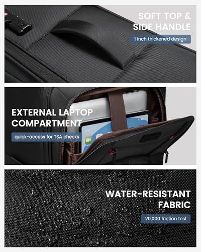 Carry On Luggage 22x14x9 Airline Approved with TSA Lock for Business Trip (22 Inch - Carry-On / Black)