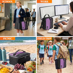 Insulated Lunch Bag for Men Women Kids (Heather Purple / One Size)