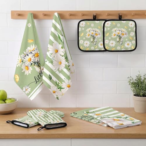 Green Daisy Kitchen Decor Set (Spring Green Daisy)