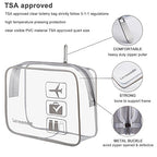 Clear Toiletry Bag TSA Approved Quart Size Travel Carry On (Gray / 2 Pack)