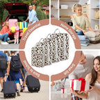 4 Set Compression Packing Cubes For Travel Bags Organizer For Luggage Suitcase Organizer (Brown Leopard / Set of 4)