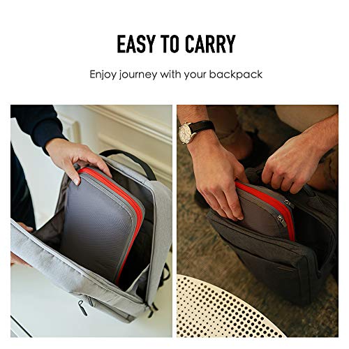 BeeNesting Compression Packing Cubes 2 set for travel Small Luggage Organizer Bags for BackPack (Gray Red / 2 Pack(4L+9L))