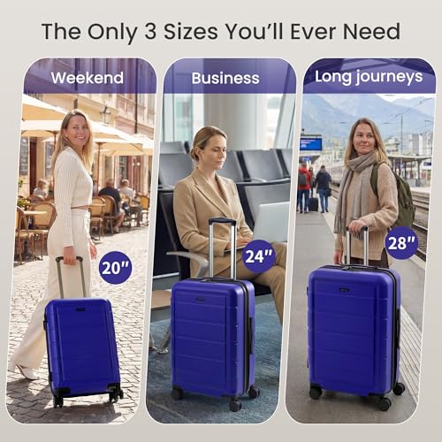 G Series Luggage set 4pcs (Royal Blue / 4-Piece Set (16/20/24/28in))