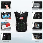 Lightweight Hydration Hiking Backpack with 3L Water Bladder (1.Black / 3L Bladder)
