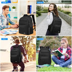 School Backpack for Teen Boys & College Students (Black / 17.3 inch)