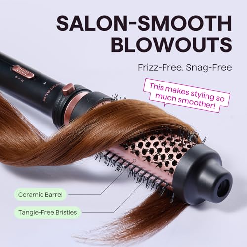 Thermal Brush 1.5" Detachable Heated Round Brush for Blowout Look (Rose Gold)