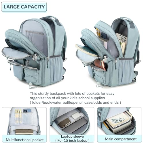 Multi Pocket Backpack for School College Travel (Navy Geometry)