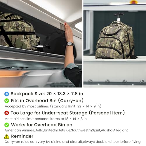 Rolling Backpack (17.3 inches / Army Camo)