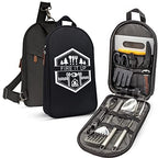 Grilling and Camping Cooking Utensils Set for The Outdoors BBQ (Black Lite)
