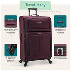 Anzio Softside Expandable Luggage with Spinner Wheels (Burgundy / 2-Piece Set (22/30))