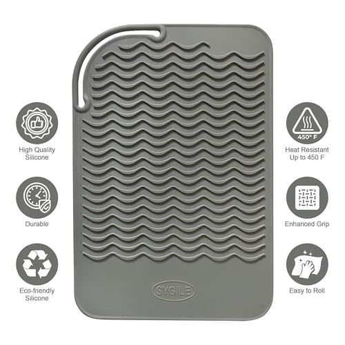 11" X 7.5" Large Size Heat Resistant Silicone Travel Mat for Hair Straighteners (5.6 Ounce)