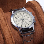 Longjet Watch Roll Travel Case for Men Portable Watches Organizer Box (Brown-2)
