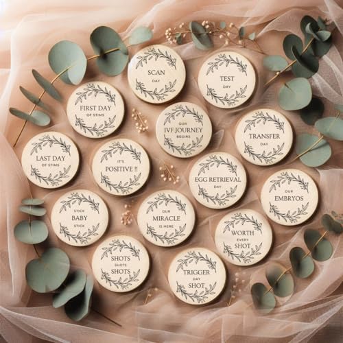 Wooden IVF Journey Milestone Cards