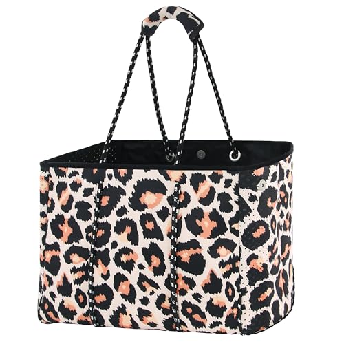 Neoprene Multipurpose Beach Bag Tote Bag (Leopard / X-Large)