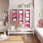 Hanging Closet Organizer and Storage (4-SHELF / Light Pink)