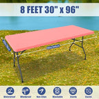 2 Pack Rectangle Spandex Fitted Table Cloth (Coral Red / 96" x 30" (Rectangular))
