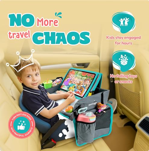 Kids Travel Tray with Dry Erase Board WITRIP (Aqua)