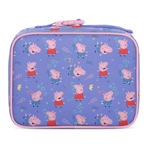 Peppa Pig Kids Lunch Box & Insulated Lunch Bag for School (Regular / Peppa Pig: Bubbles)
