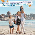 Mesh Beach Bag with Zipper (Black)