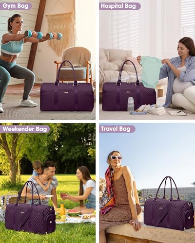 Women Weekender Travel Duffle Bag (03-Purple / Large)