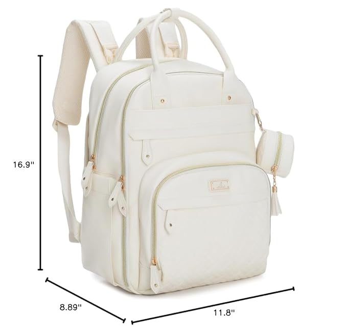 BabbleRoo Leather Diaper Bag Backpack - Image 9