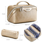 Travel Makeup Bag Cosmetic Bags for Women (G-5-Gold Yellow)