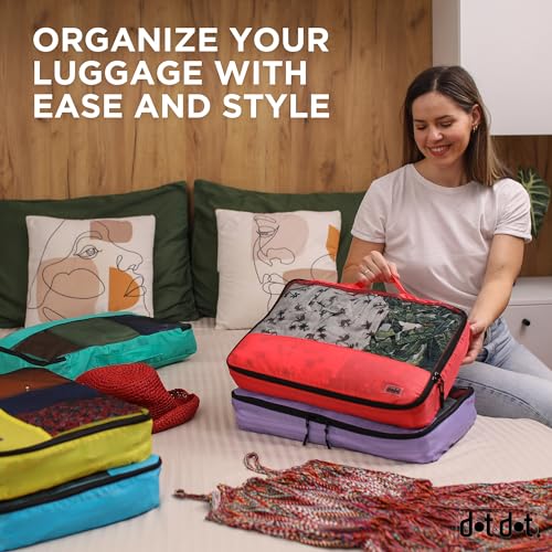 Large Packing Cubes for Travel 10pc Set (10pc Multicolor / Large)
