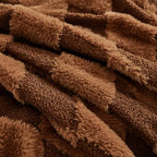Luxury Faux Fur Rabbit Fur Throw Blanket Brown 60"*80" (Faux Fur Brown / 60"*80")