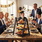 3 Tier Graduation Cap Serving Trays Wooden Platters 13'' 11'' 9'' Plate Board Reusable Plate Congrats Grad Party Serving for Graduate Party Sharing Snacks (Graduation Cap)