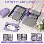 4 Set/6 Set/8 Set Compression Packing Cubes Travel Accessories Expandable Packing Organizers(HalfMesh,8-Dusty Purple) (8-Dusty Purple / Half Mesh)