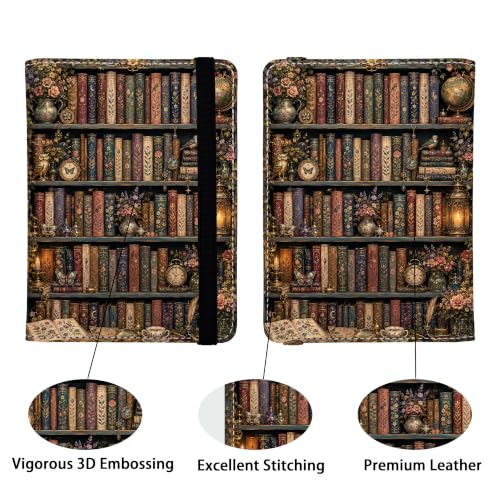 Bookshelf Passport Holders Leather Passport Wallet for Travel Essentials (Bookshelf / One Size)