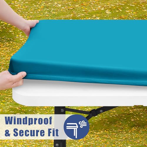 2 Pack Rectangle Spandex Fitted Table Cloth (Teal / 48" x 30" (Rectangular))
