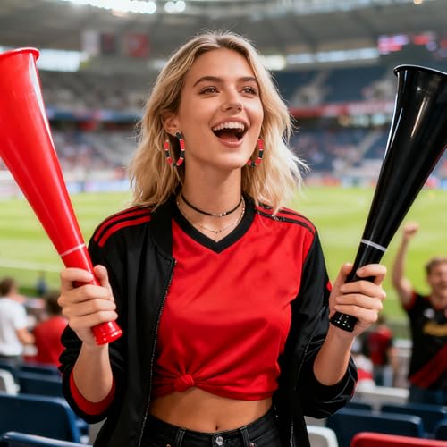 Game Day Earrings Football Baseball Earrings for Women Sports Team Heishi Hoop Earring Football Accessories Outfits Cheer Mom Essentials Fall Sports Must Haves Cheer Gifts (Red Black)