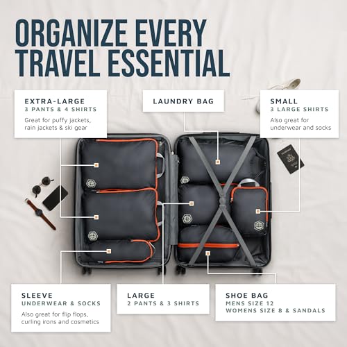 Large Compression Packing Cubes 7 (Grey/Orange)