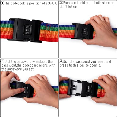 2PC Custom Embroidery Luggage Strap with Your Text (2PC)