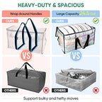 8 Pack Oversized Moving Bags with Reinforced Handles (8-Pack / Clear)