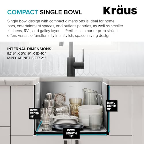 Stainless Steel 17 in 16 Gauge Undermount Kitchen Sink KHU101 (17 Inch)