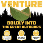 Hammock for Camping Double Hammocks Gear for The Outdoors Backpacking Survival or Travel (Green & Khaki / Double)