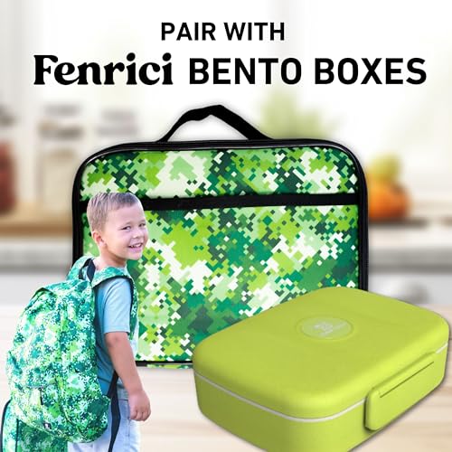 Lunch Box for Boys (Green Pixel)