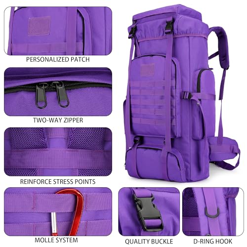 Hiking Backpack for Men 70L (70l-purple)