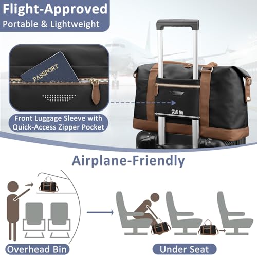 Women Travel Duffle Bags (Black / Large)