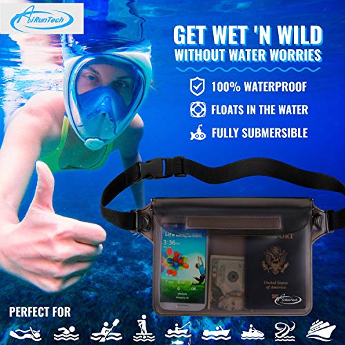 Waterproof Fanny Pack (2 * phone cases(black) + 2 * fanny packs(black+gray) / XL SETS)