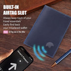 Albatross Leather Travel Passport Holder (Navy)